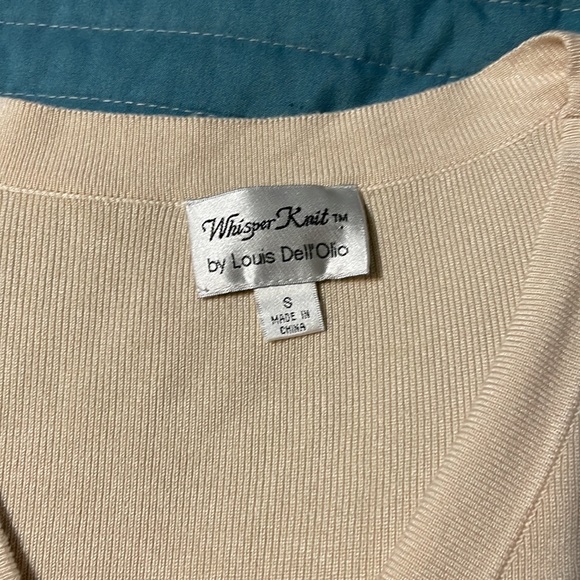 Whisper Knit Tan Cardigan Sweater. - Picture 2 of 4